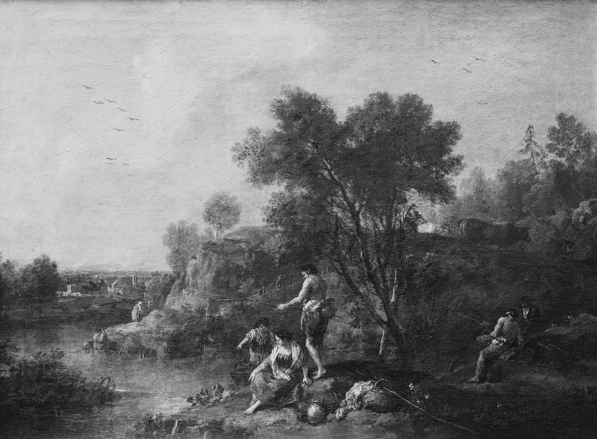 Francesco Zuccarelli, River Landscape with Peasants Fishing
