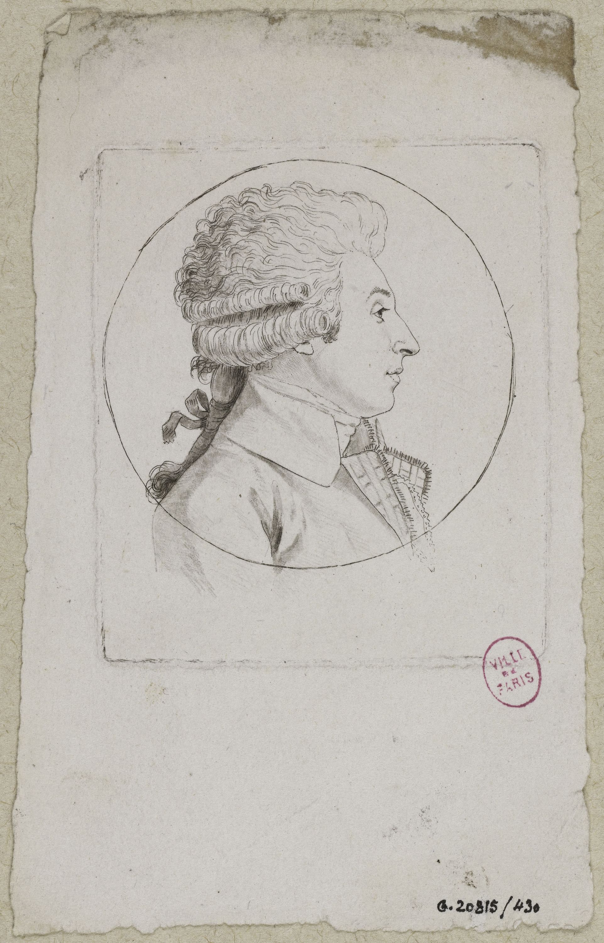 Edmé Quenedey, Portrait d'un homme, fin XVIIIème siècle/début XIXème siècle