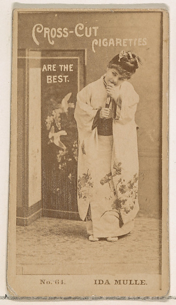 W. Duke, Sons & Co., Card Number 64, Ida Mulle, from the Actors and Actresses series (N145-2) issued by Duke Sons & Co. to promote Cross Cut Cigarettes