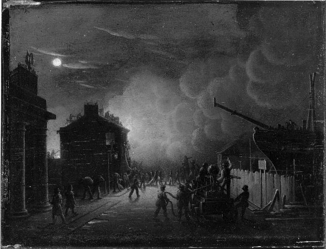 Robert Salmon, Fire of House and Ship on Stocks