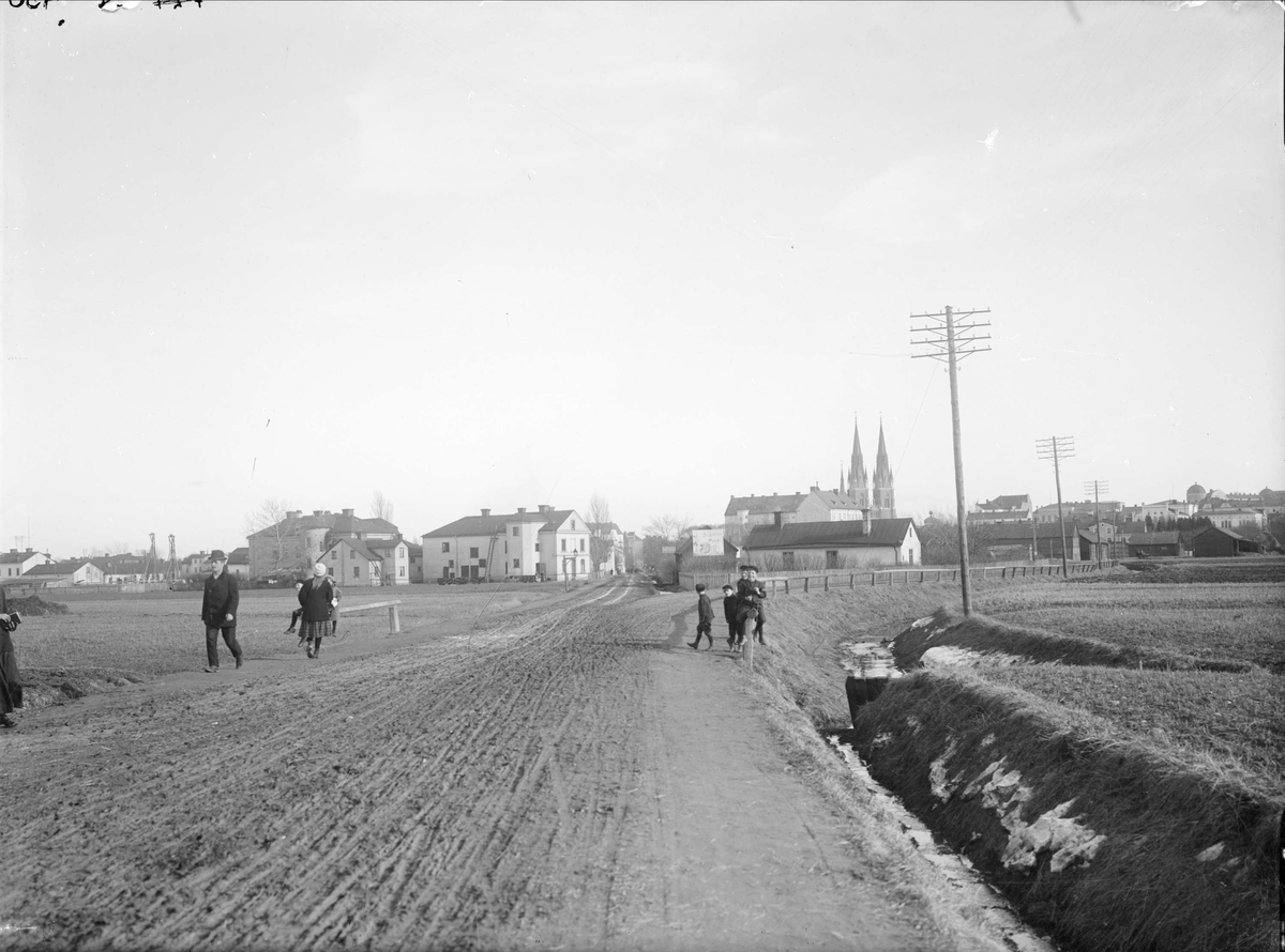Alfred Dahlgren, Beginnings Street and Kyrkogården Street from RingBörj, Uppsala 1908