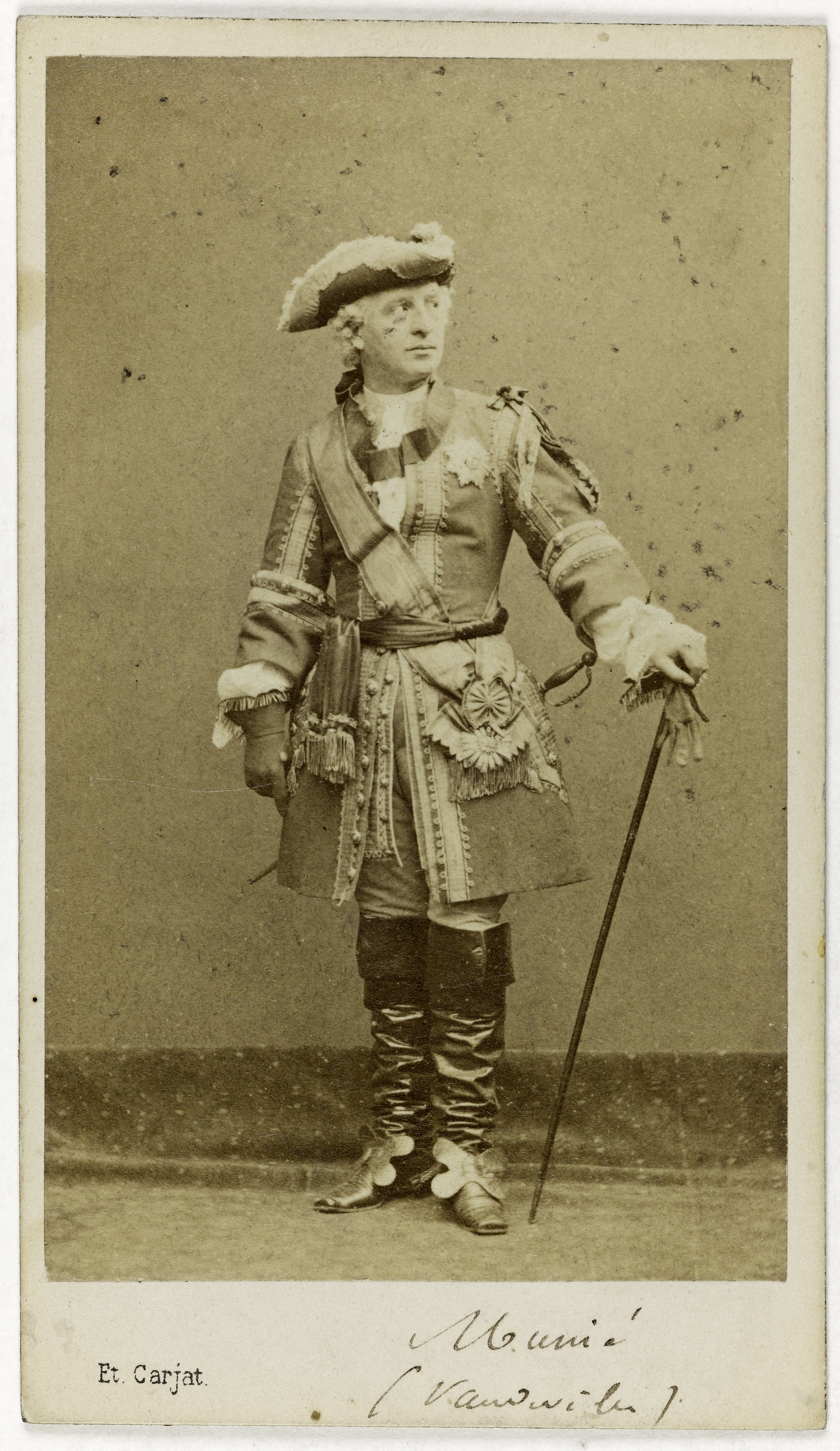 Carjat & Cie, Portrait d'Alexandre Turlin (-1879), dit Alexandre Munie, acteur de théâtre entre 1841 et 1879.