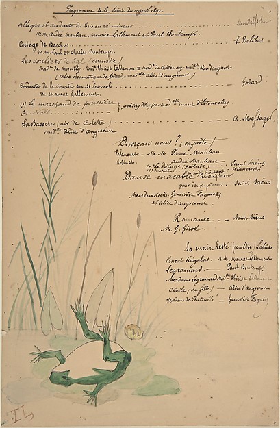 Anonymous, French, 19th century, Program for the Evening of April 11, 1891