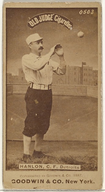 Goodwin & Company, Edward Hugh "Ned" Hanlon, Center Field, Detroit Wolverines, from the Old Judge series (N172) for Old Judge Cigarettes