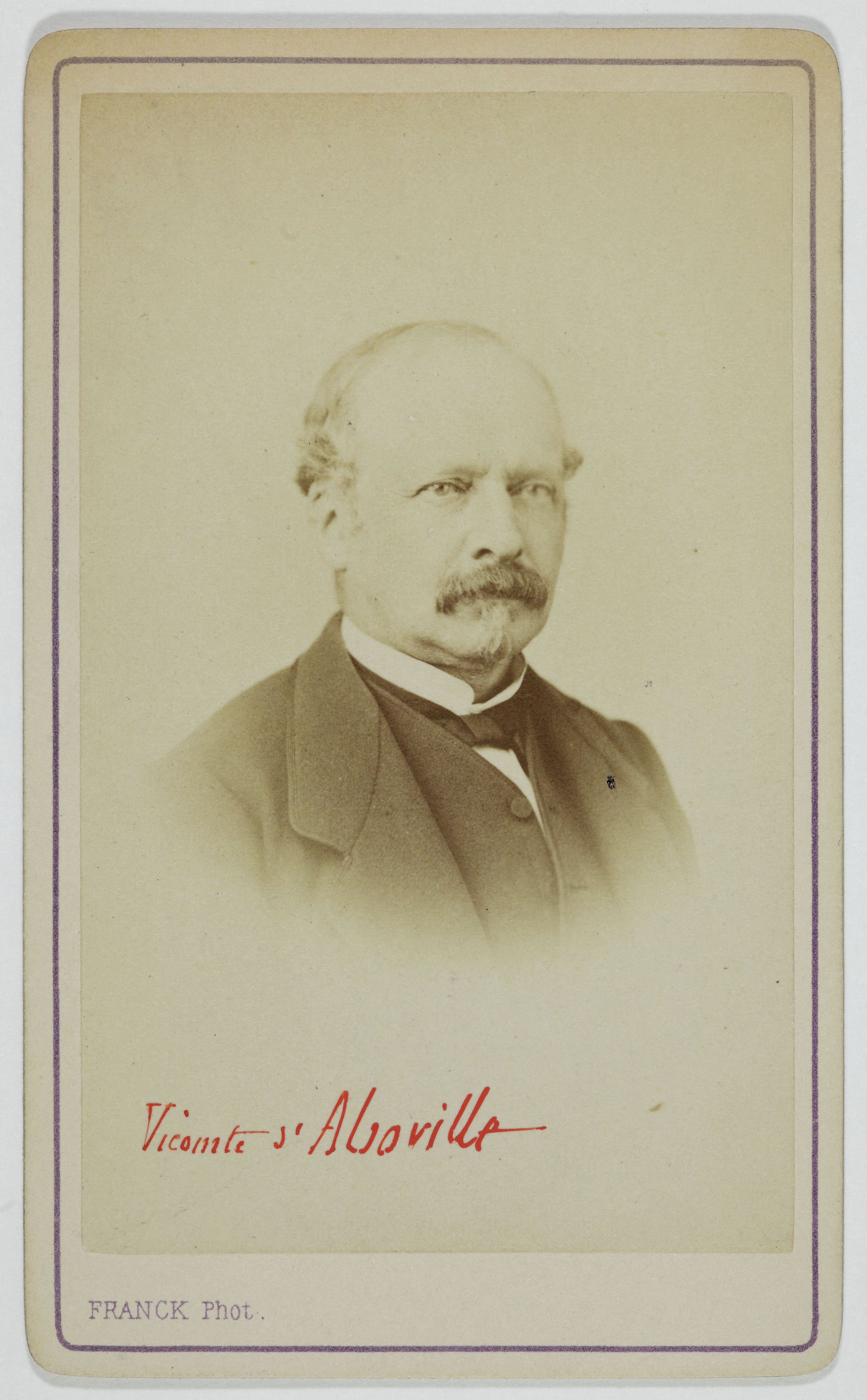 Franck, Portrait d'Auguste, Ernest d’Aboville (vicomte, 1819-), (député du Loiret, agriculteur)