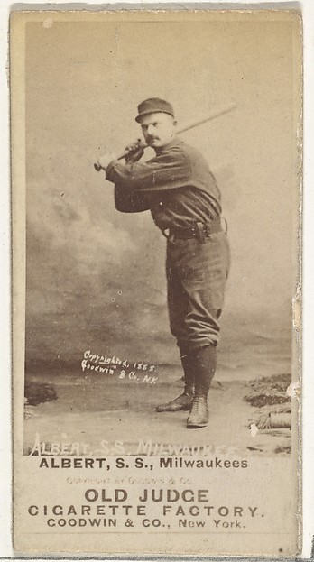 Goodwin & Company, Augustus Peter "Gus" Alberts, Shortstop, Milwaukee, from the Old Judge series (N172) for Old Judge Cigarettes