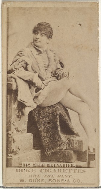 W. Duke, Sons & Co., Card Number 342, Mlle. Meynadier, from the Actors and Actresses series (N145-7) issued by Duke Sons & Co. to promote Duke Cigarettes