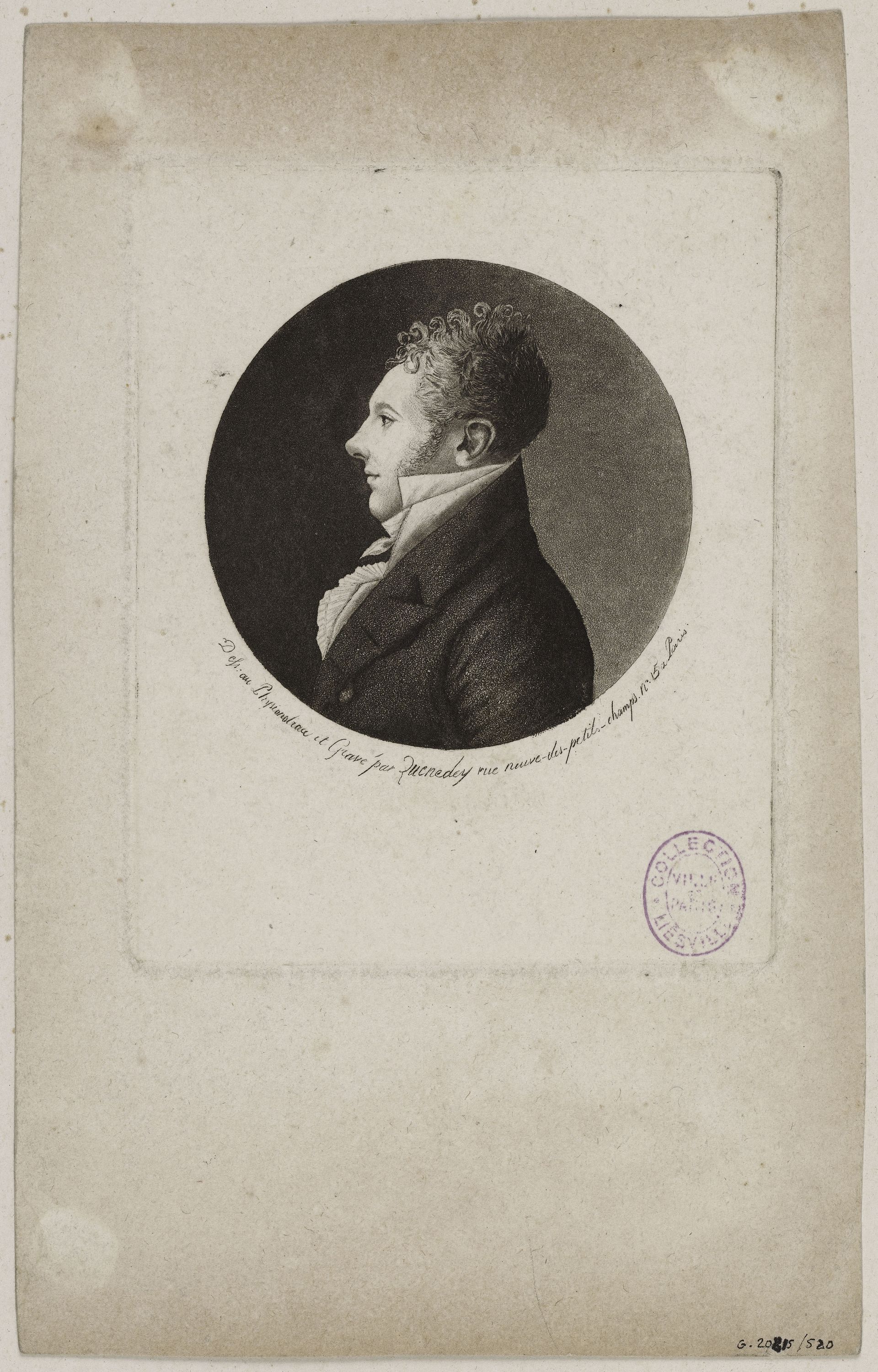 Edmé Quenedey, Portrait d'un homme, fin XVIIIème siècle/début XIXème siècle