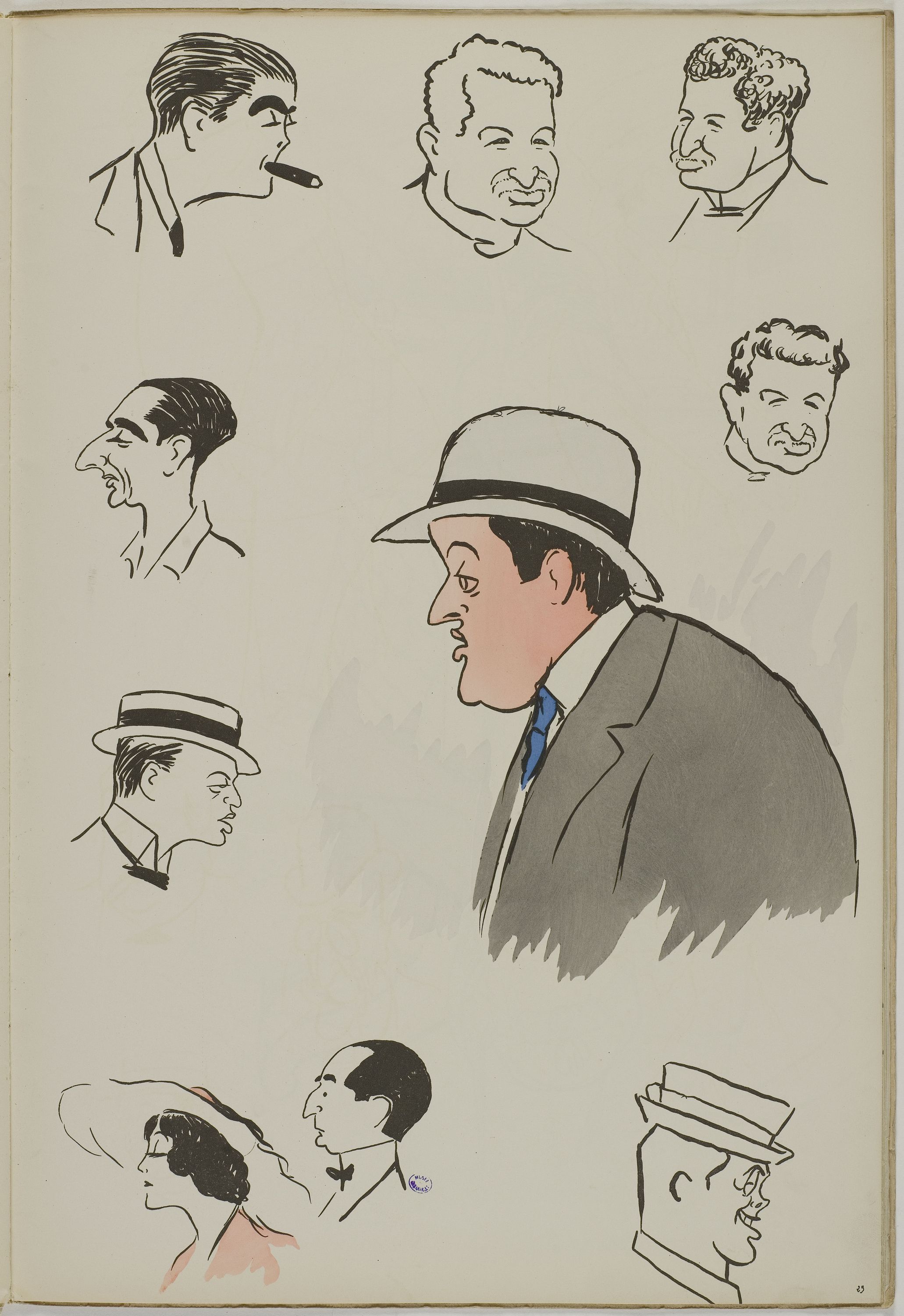 Sem, Album Sem à la mer : M Fitzgerald, baron Lionel de Rothschild, Max Decugis, M Primerost, comte de Grandmaison, Mme X, M Mac Kee, M Goldschmidt
