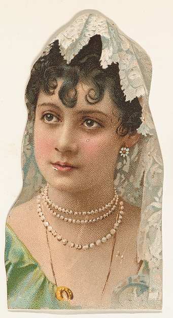 W. Duke, Sons & Co., Actress wearing multiple strands of pearls, from Stars of the Stage, Fourth Series (N132) issued by Duke Sons & Co. to promote Honest Long Cut Tobacco