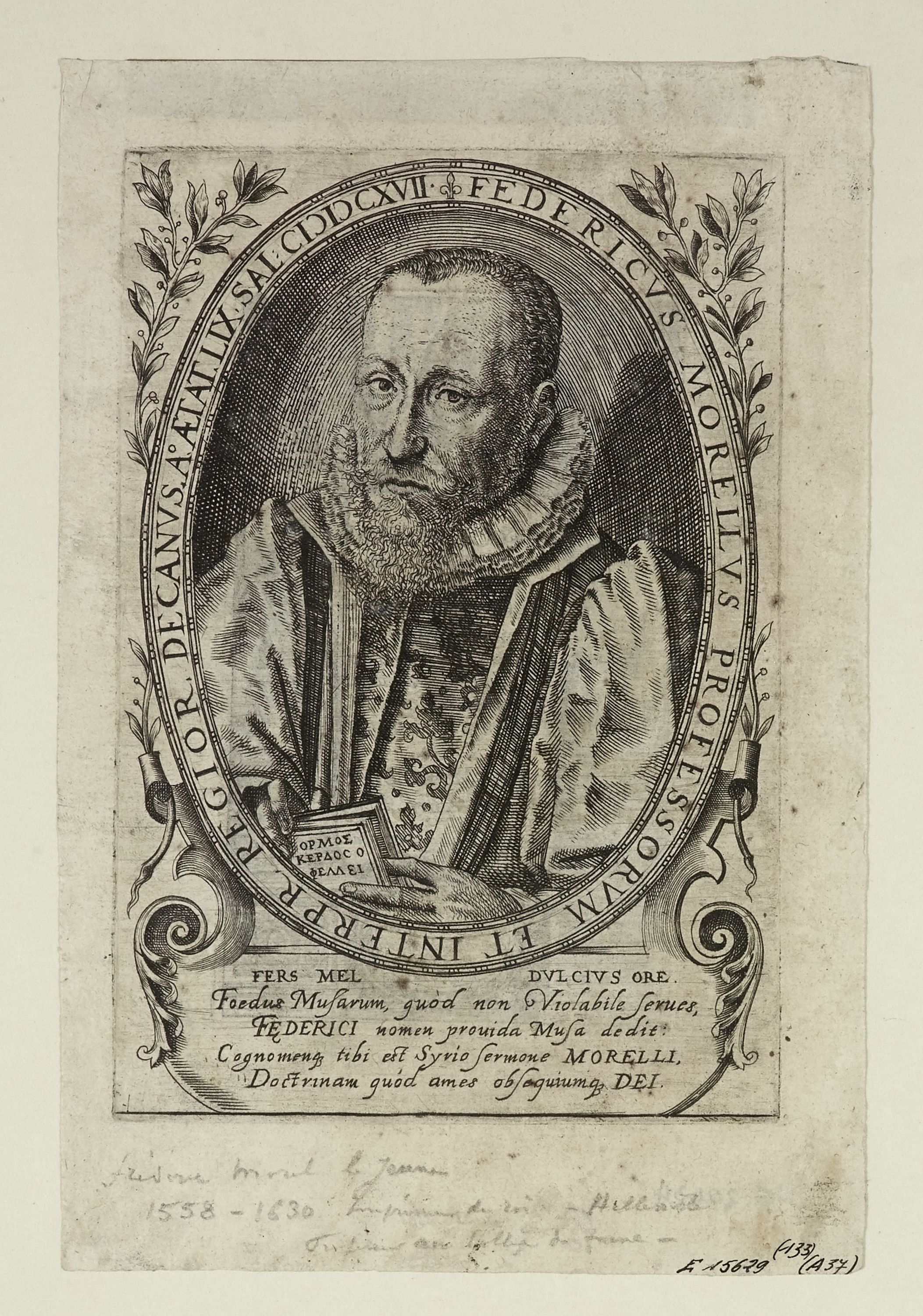 Anonyme, Portrait de Frédéric Morel âgé de 59 ans.