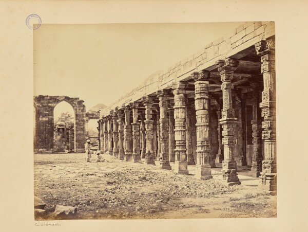 Samuel Bourne, Delhi; Colonnade of Hindoo Pillars, at the Kutub Minar, North Side