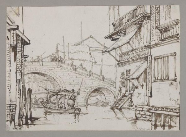 George Chinnery, Bridge at Honan opposite to Canton