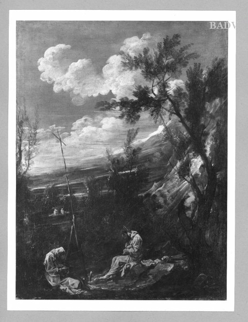 Alessandro Magnasco, two monk hermits at a mountain slope