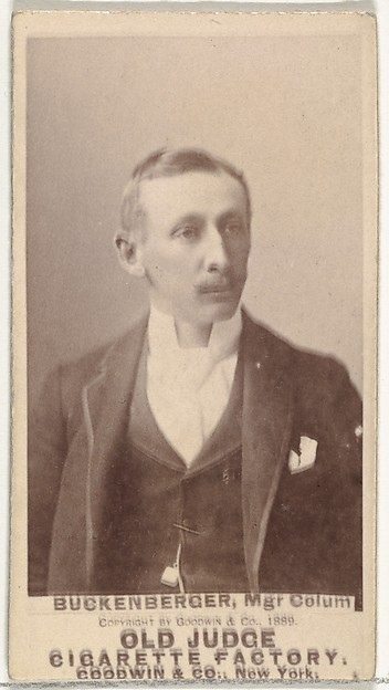 Goodwin & Company, Albert C. "Al" Buckenberger, Manager, Cleveland, from the Old Judge series (N172) for Old Judge Cigarettes