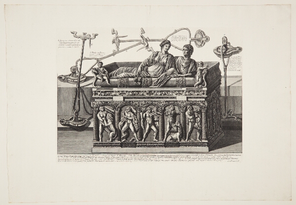 Giovanni Battista Piranesi, Marmorsarkofag i gården ved Pallazzo Orsini, nær Marcellus' teater