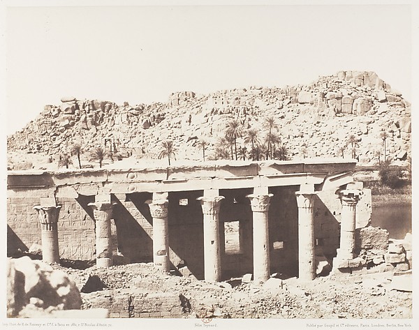 Félix Teynard, Ile de Fîleh (Philæ), Colonnade Occidentale - Ruines Vues du Point L