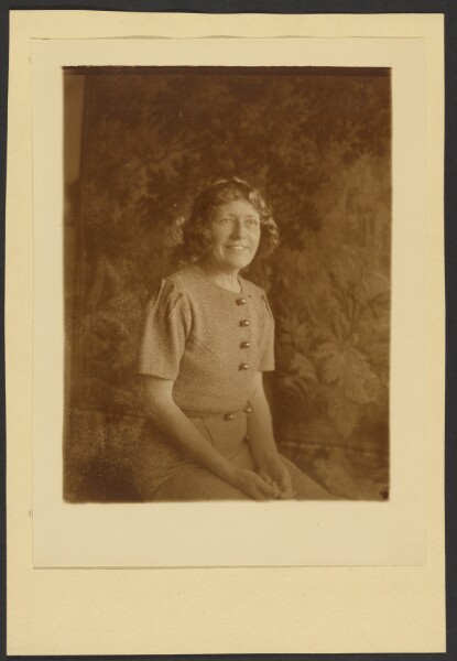 Louis Fleckenstein, [Portrait of a Woman Seated Before Tapestry]