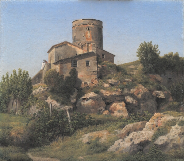 C.W. Eckersberg, En bygning ved Tor di Quinto uden for Rom