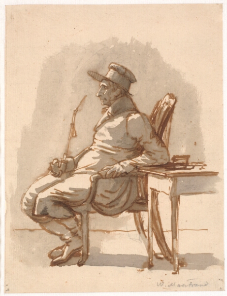 Wilhelm Marstrand, Mand med pibe og kasket. Kunstnerens onkel