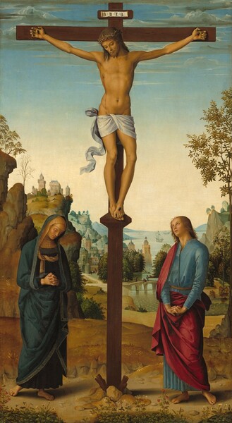 Pietro Perugino, The Crucifixion with the Virgin, Saint John, Saint Jerome, and Saint Mary Magdalene [middle panel]