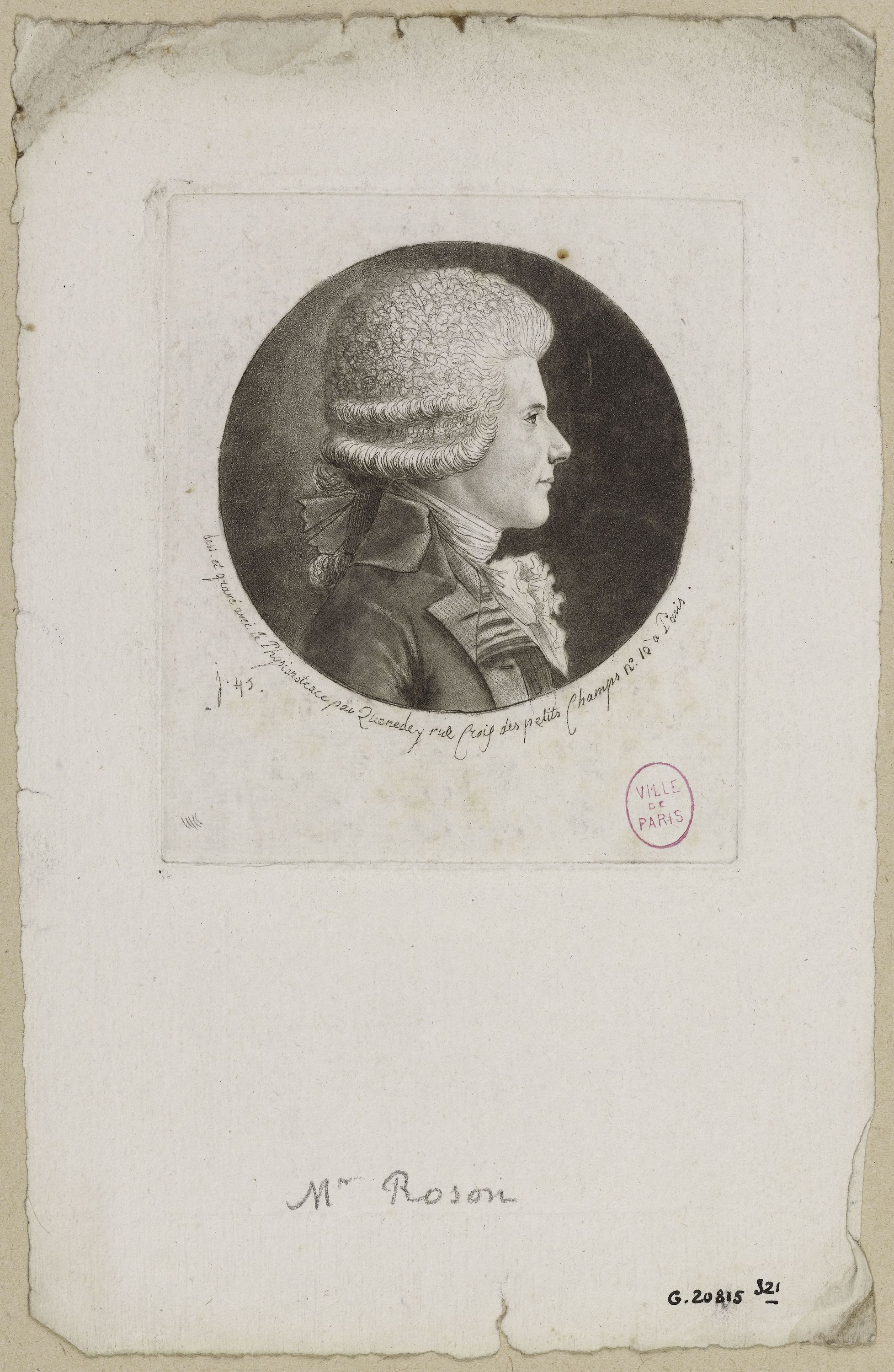 Edmé Quenedey, Portrait de Monsieur Roson