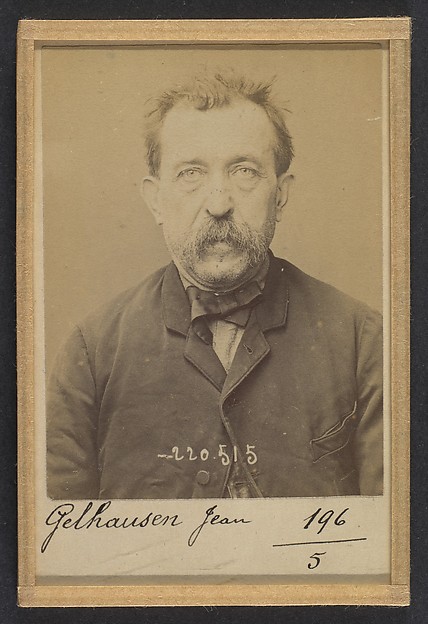 Alphonse Bertillon, Gelhausen. Jean. 55 ans, né à Grevennemache (Luxembourg). Cordonnier. Infraction à la loi du 18/12/93.