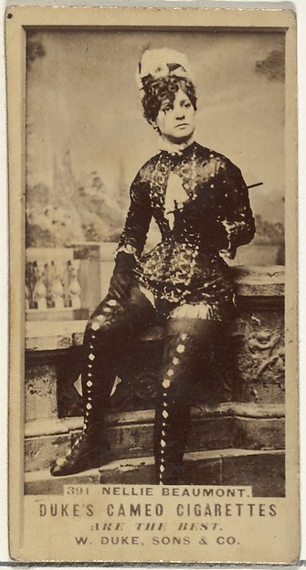 W. Duke, Sons & Co., Card Number 391, Nellie Beaumont, from the Actors and Actresses series (N145-5) issued by Duke Sons & Co. to promote Cameo Cigarettes