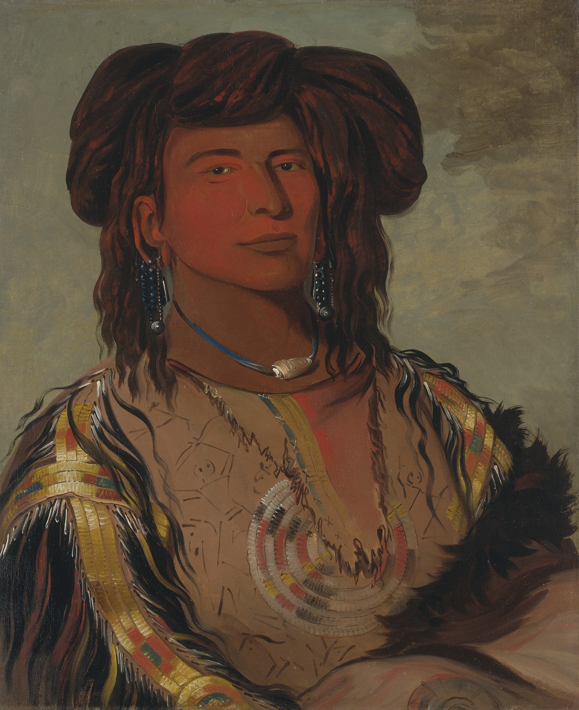 George Catlin, Ha-wón-je-tah, One Horn, Head Chief of the Miniconjou Tribe