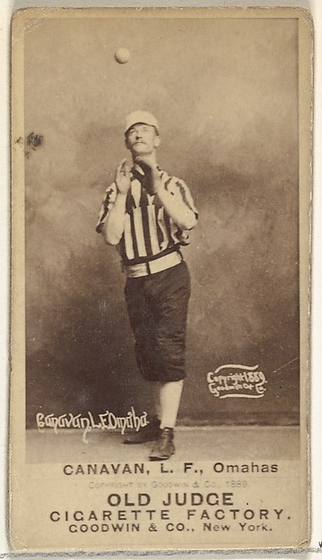 Goodwin & Company, James Edward "Jim" Canavan, Left Field, Omaha Omahogs/ Lambs, from the Old Judge series (N172) for Old Judge Cigarettes