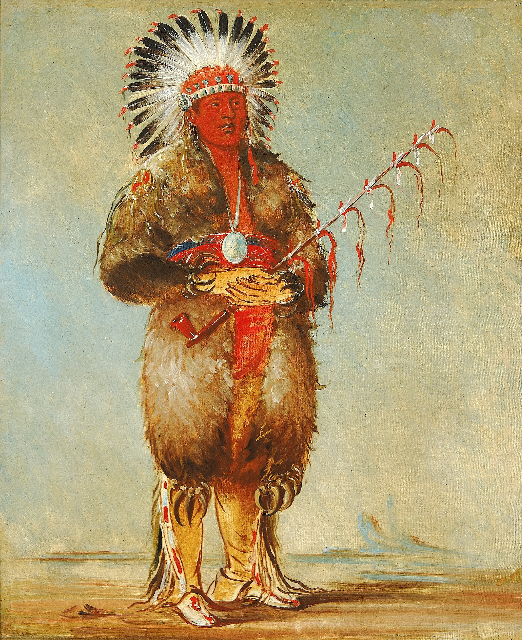George Catlin, Ráw-no-way-wóh-krah, Loose Pipestem, a Brave
