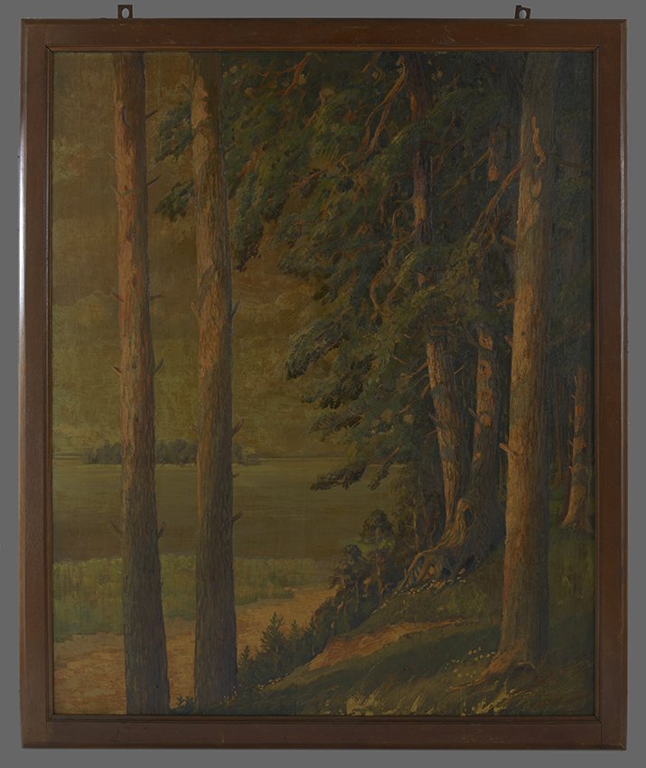 Paul Hildebrandt, Am Ufer des Breitlingsees, mit Kanincheninsel (XV), um 1917