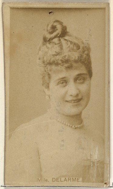 W. Duke, Sons & Co., Mlle. Delarme, from the Actors and Actresses series (N145-8) issued by Duke Sons & Co. to promote Duke Cigarettes