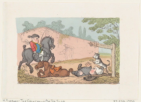 Thomas Rowlandson, The Overthrow of Dr. Slop (Tristram Shandy)