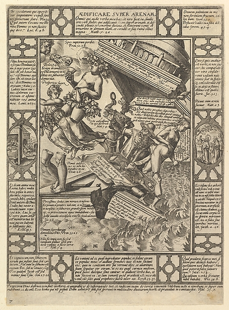 Hendrick Goltzius, Aedificare Super Arenam, from "Allegories of the Christian Faith, from Christian and Profane Allegories"