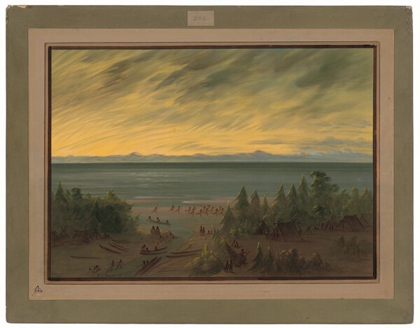 George Catlin, Nayas Village at Sunset