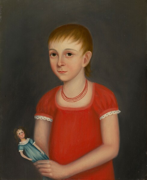 American 19th Century, Little Girl with Doll
