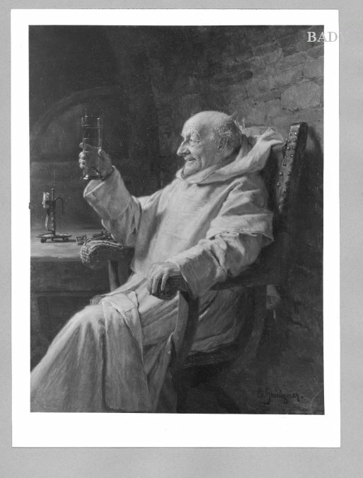 Eduard von Grützner, Mönch mit Weinglas