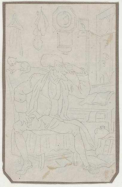 Thomas Rowlandson, Tracing of scene from Dr. Syntax