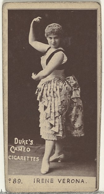 W. Duke, Sons & Co., Card Number 89, Irene Verona, from the Actors and Actresses series (N145-4) issued by Duke Sons & Co. to promote Cameo Cigarettes