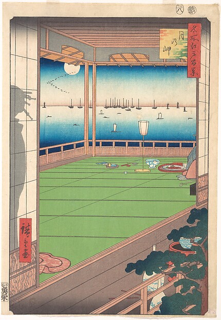 Utagawa Hiroshige, Moon-Viewing Location (Tsuki no Misaki), from the series One Hundred Famous Views of Edo (Meisho Edo Hyakkei)
