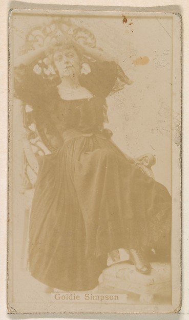 Kinney Brothers Tobacco Company, Goldie Simpson, from the Actresses series (N245) issued by Kinney Brothers to promote Sweet Caporal Cigarettes