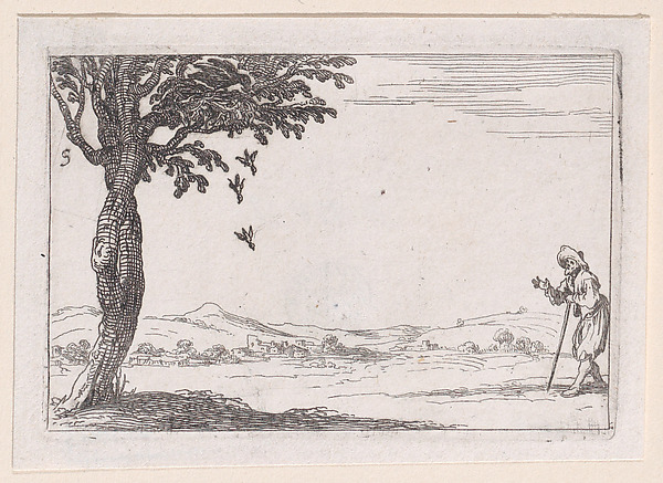 Jacques Callot, Le Corbeau et ses Petits (The Raven and his Young), plate 5 from "Lux Claustri ou La Lumière du Cloitre" (The Light of the Cloisters)