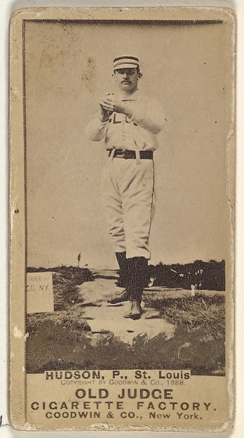 Goodwin & Company, Nathaniel P. "Nat" Hudson, Pitcher, St. Louis Browns, from the Old Judge series (N172) for Old Judge Cigarettes