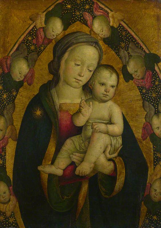 Pietro Perugino, The Virgin and Child in a Mandorla with Cherubim
