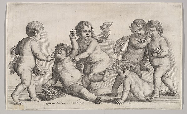 Wenceslaus Hollar, Five boys and a satyr