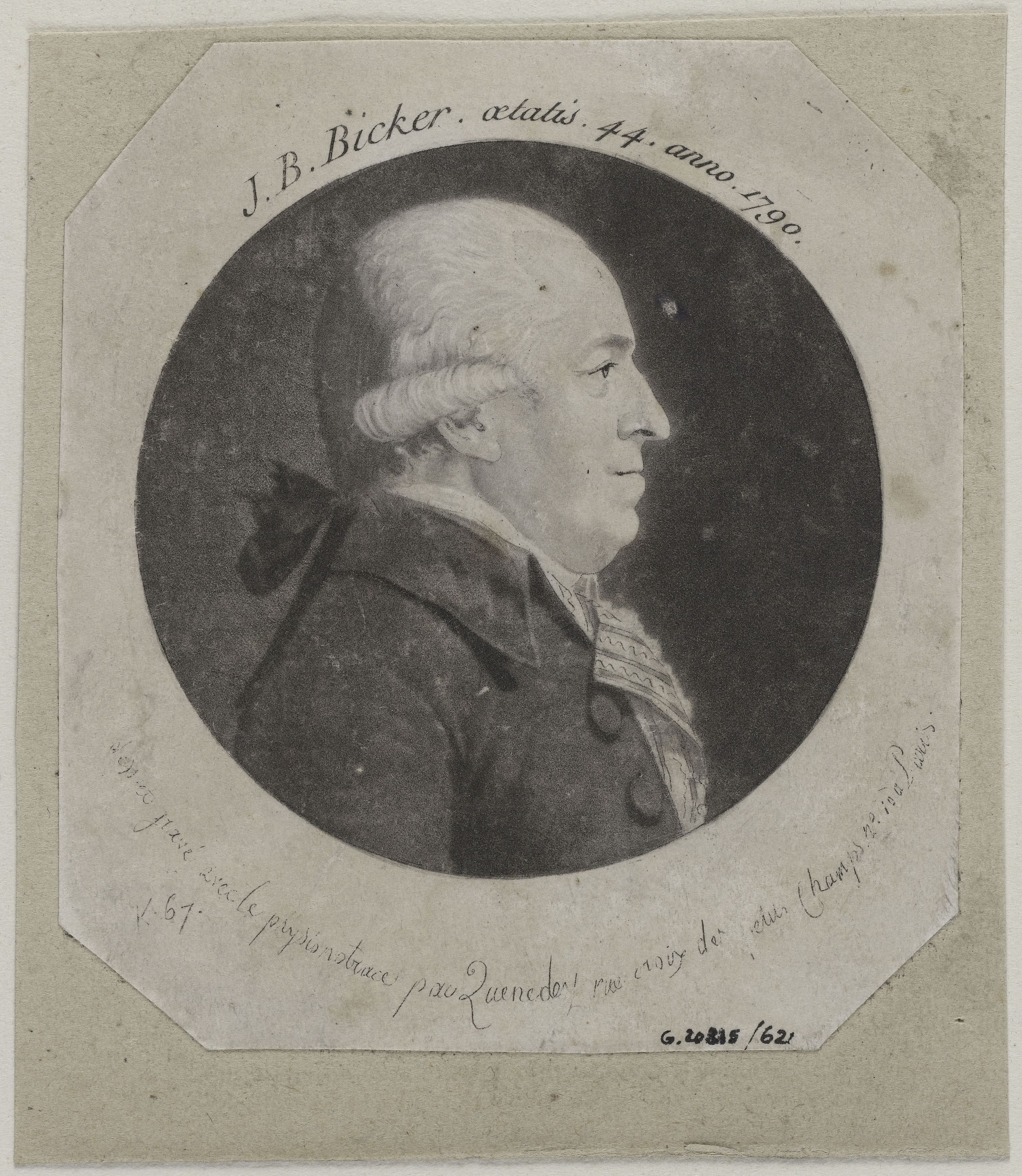 Edmé Quenedey, Portrait de Monsieur Bicker J.B.