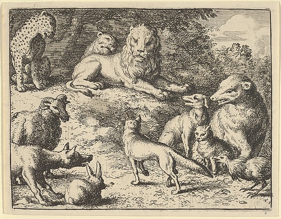 Allart van Everdingen, Renard is Accused by the Animals Before the Lion from Hendrick van Alcmar's Renard The Fox