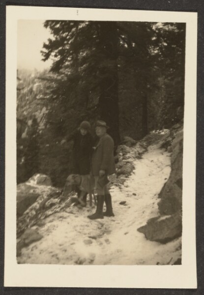 Louis Fleckenstein, [Couple with Dog in the Snow]