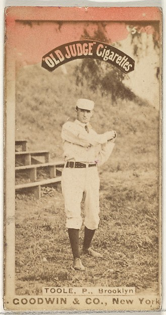 Goodwin & Company, Toole, Pitcher, Brooklyn, from the Old Judge series (N172) for Old Judge Cigarettes